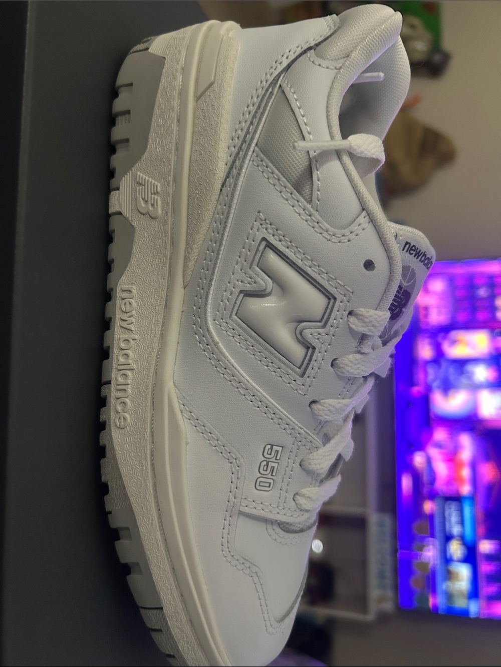 New Balance White Leather 550 Sneaker